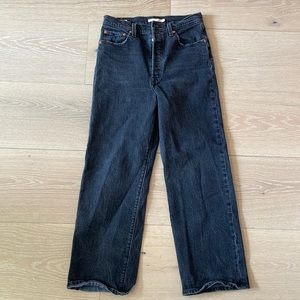 Levi’s ribcage straight black denim jeans